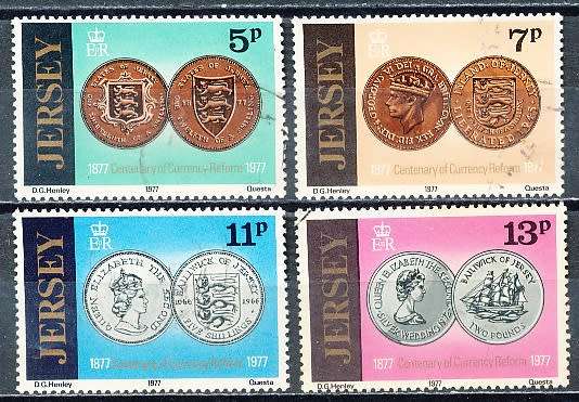 JERSEY   - 1977   Anniversary of the Currency Reform   FULL SET  -  FINE USED