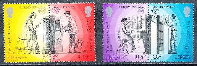 JERSEY   - 1979    EUROPA Stamps - Post & Telecommunications FULL SET    -  FINE  MINT