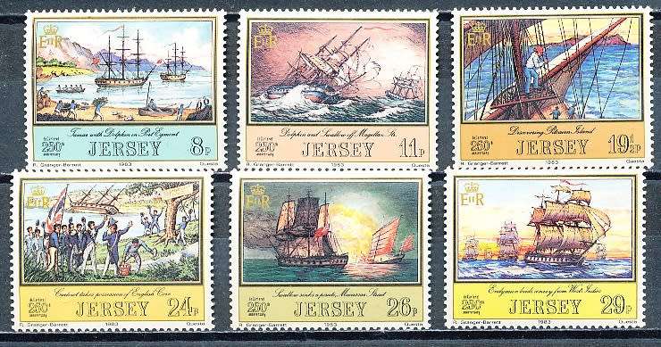 JERSEY   - 1983  Sailing Boats  FULL  SET     -  FINE  MINT