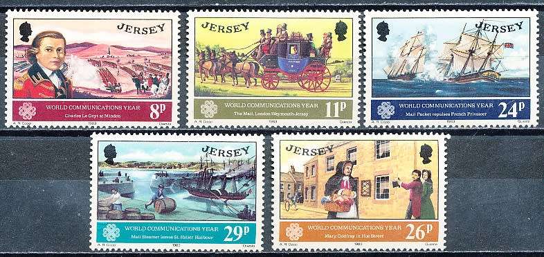 JERSEY   - 1983   World Communications Year  FULL  SET     -  FINE  MINT