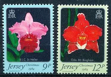 JERSEY   - 1984  Orchids - Christmas Stamps   FULL  SET     -    MINT