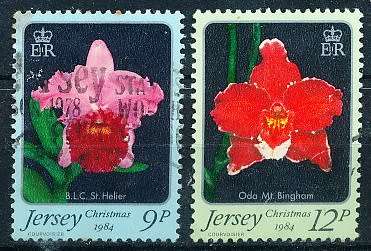 JERSEY   - 1984  Orchids - Christmas Stamps   FULL  SET     -   FINE USED