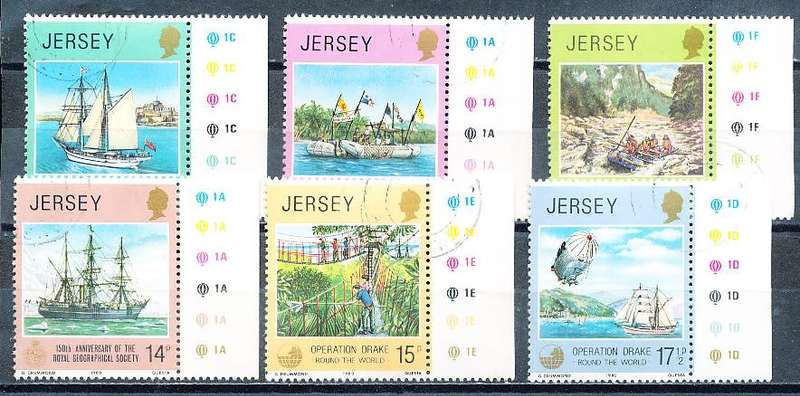 JERSEY   - 1980   Operation Drake, Round the World     FULL SET    -  FINE  USED