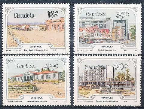 NAMIBIA   1990   -  Anniversary of Windhoek  COMPLETE SET  -  FINE MINT