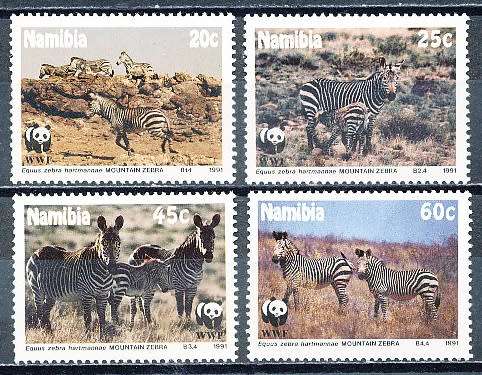 NAMIBIA   1991   -  Mountain Zebra  COMPLETE SET  -  FINE MINT