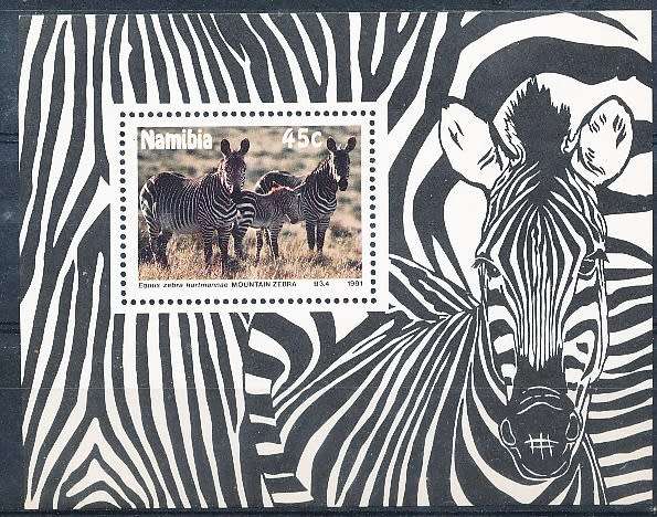NAMIBIA   1991   -  Mountain Zebra   MINI-SHEET  -  FINE MINT