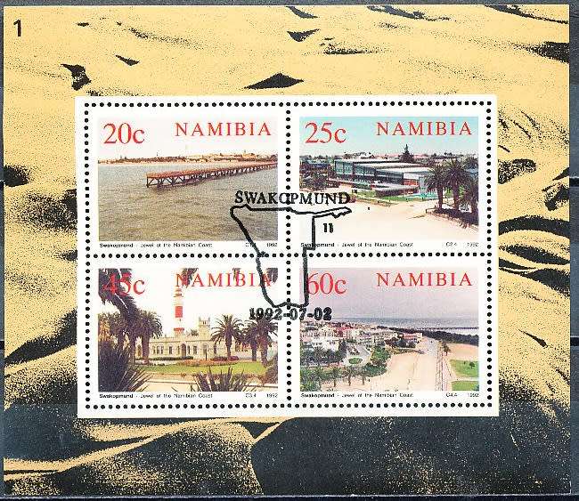 NAMIBIA   1992   -  Anniversary of Swakopmund  MINI-SHEET  -  FINE CTO USED