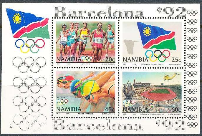 NAMIBIA   1992   -   Olympic Games - Barcelona, Spain  MINI-SHEET  -  FINE MINT