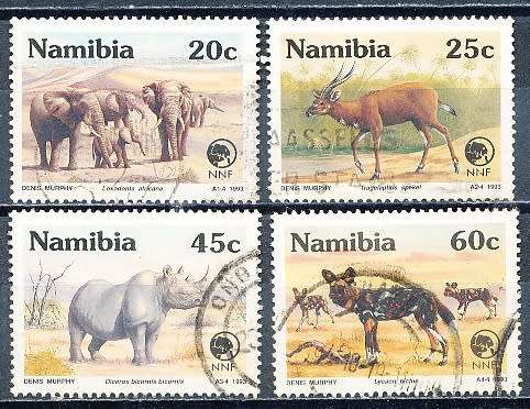 NAMIBIA   1993   -    Rare and Endangered Species   COMPLETE SET  -  FINE  USED