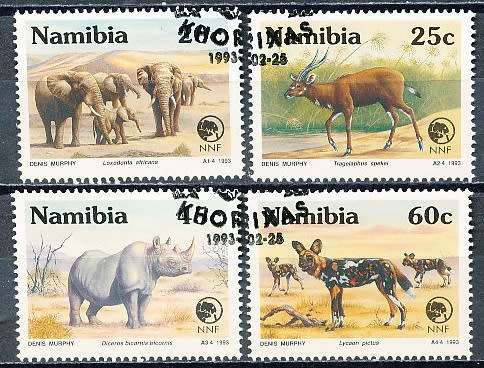 NAMIBIA   1993   -    Rare and Endangered Species   COMPLETE SET  -  FINE CTO  USED