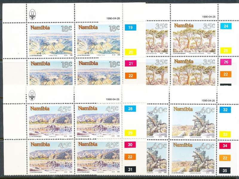 NAMIBIA   1990   -  Namibia Landscapes  SET CONTROLS -  FINE MINT