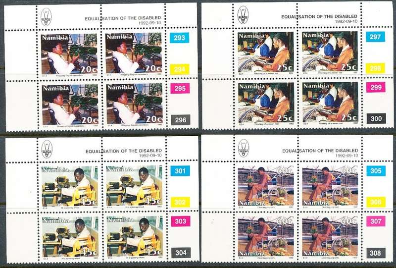 NAMIBIA   1992   -   Integration of the Disabled  SET CONTROLS -  FINE MINT