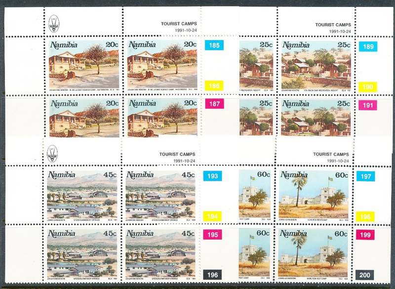NAMIBIA   1991   -  Tourist Camps  SET CONTROLS -  FINE MINT