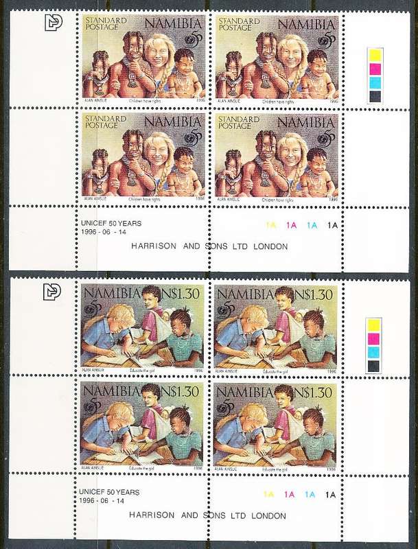NAMIBIA   1996   -  Anniversary of UNICEF   CONTROLS    -  FINE   MINT