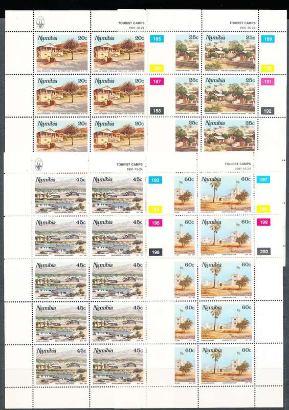 NAMIBIA   1991   -  Tourist Camps  COMPLETE  SHEETS  -  FINE MINT