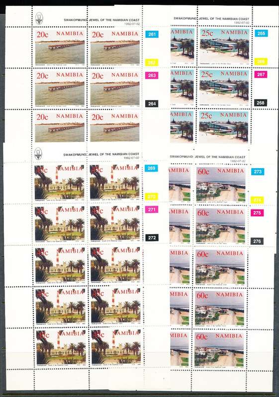 NAMIBIA   1992   -  Anniversary of Swakopmund  COMPLETE  SHEETS  -  FINE MINT