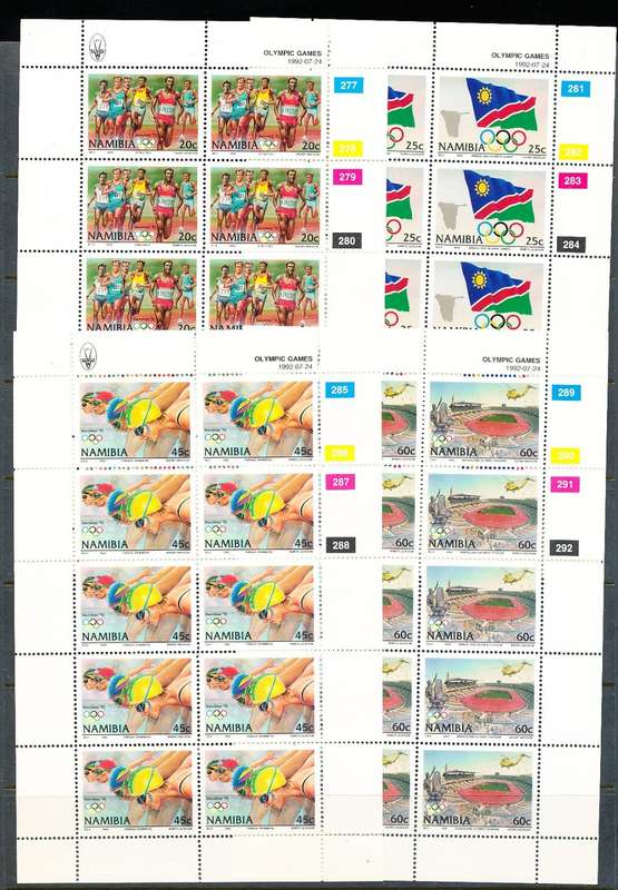 NAMIBIA   1992   -   Olympic Games - Barcelona, Spain   COMPLETE   SHEETS  -  FINE MINT