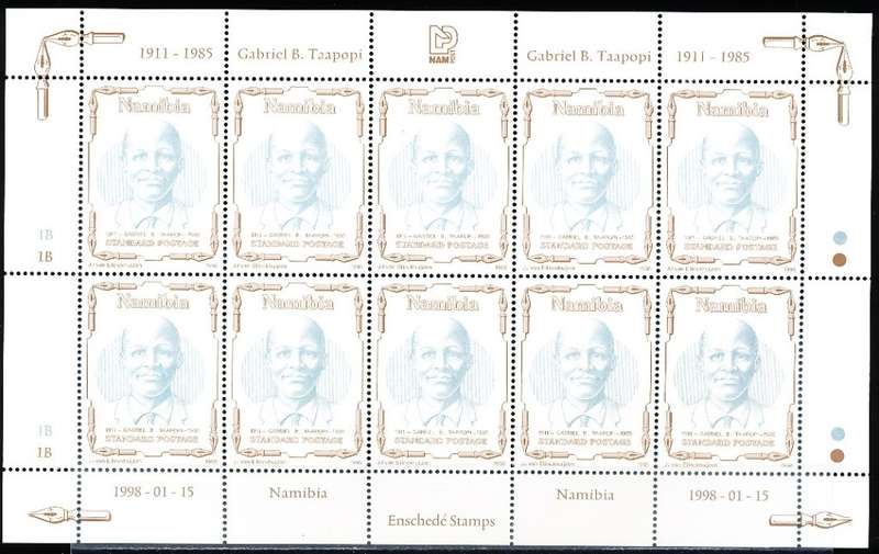 NAMIBIA   1998   - Gabriel B. Taapopi  COMPLETE  SHEET - FINE  MINT