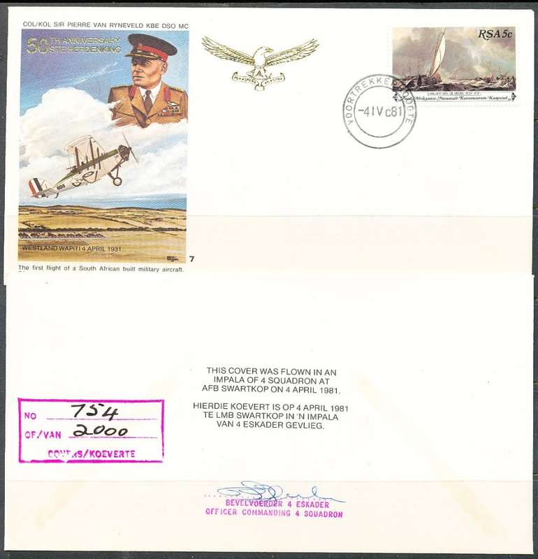 RSA   -  SA  AIR FORCE  FLIGHT COVER 7 - SIGNED