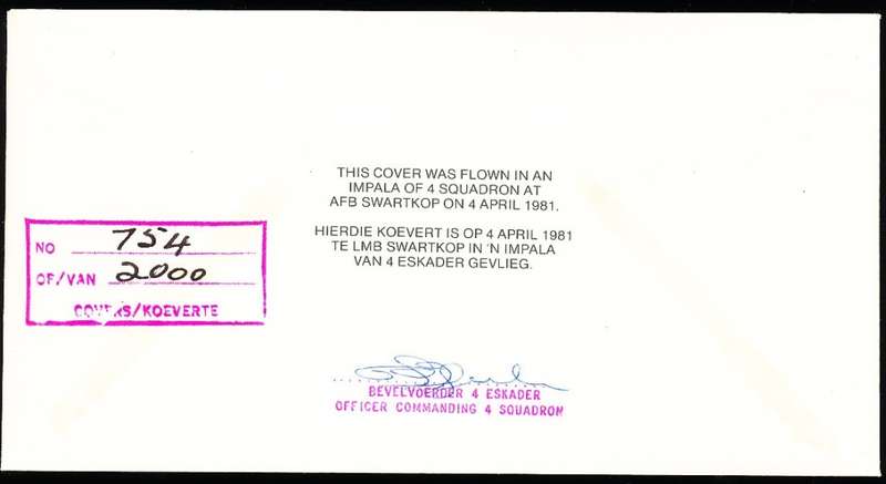 RSA   -  SA  AIR FORCE  FLIGHT COVER 7 - SIGNED