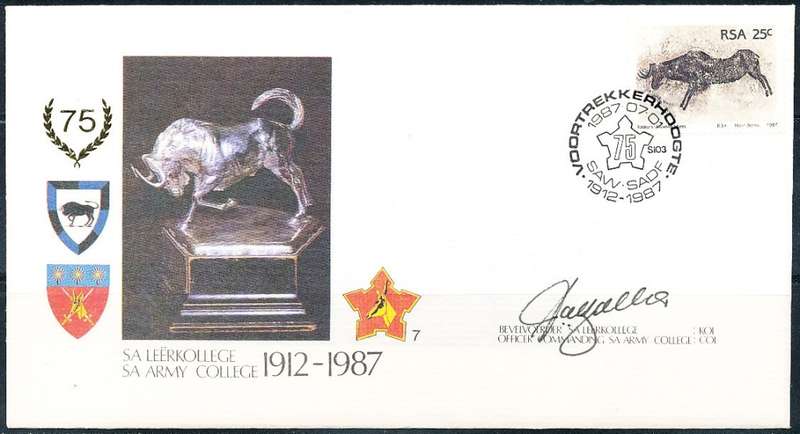 RSA  MILITARY -  SADF COVER   no 7  -  SIGNED -   FINE ITEM