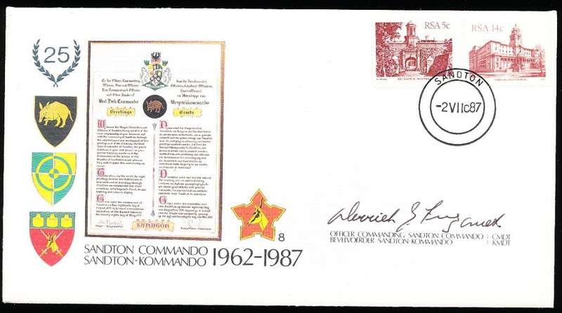 RSA  MILITARY -  SADF COVER   no 8  -  SIGNED -   FINE ITEM