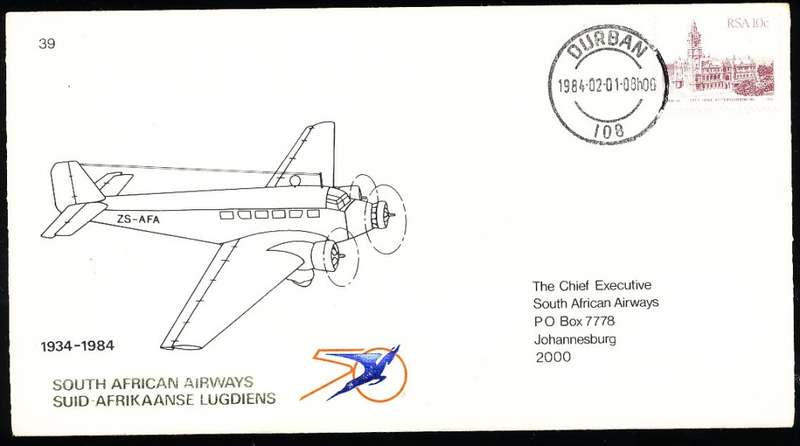 RSA   -  SAA  COVER   no 39   -   FINE ITEM