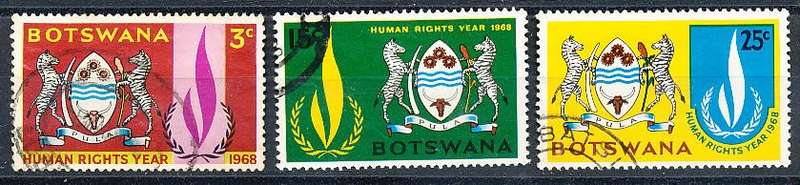 BOTSWANA  1968  -  Human Rights Year  SET     - FINE   USED
