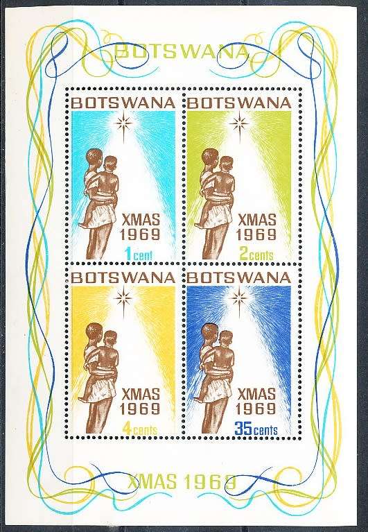 BOTSWANA  1969  -  Christmas  MINI-SHEET    - FINE   MINT
