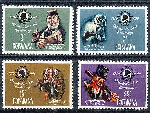 BOTSWANA  1970  -  Charles Dickens   SET     - FINE   MINT