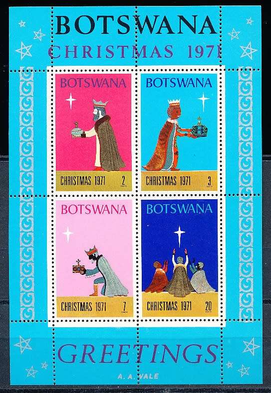 BOTSWANA  1971  -  Christmas  MINI-SHEET     -  FINE  MINT