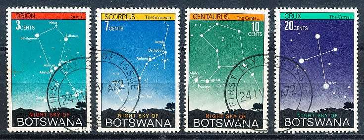 BOTSWANA  1972  -  `Night Sky`    SET     -  FINE  CTO  USED