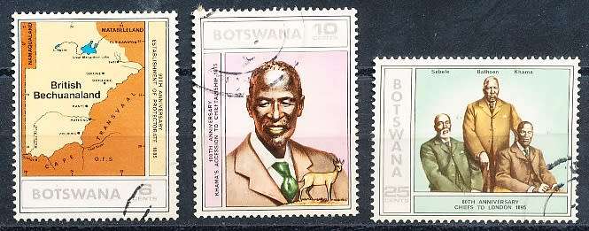 BOTSWANA  1975  -  Chiefs` Visit to London  SET    -  FINE   USED
