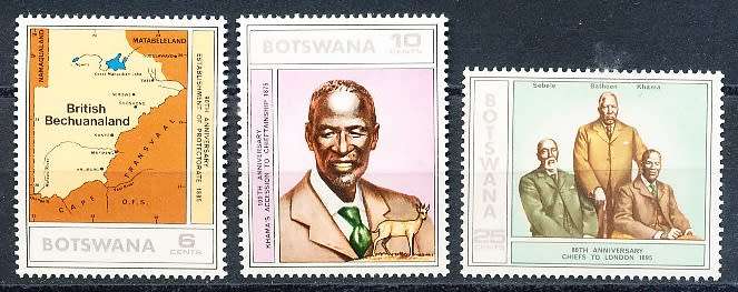BOTSWANA  1975  -  Chiefs` Visit to London  SET    -  FINE   MINT