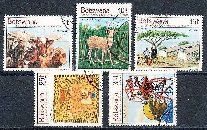 BOTSWANA  1976  -  Anniversary of Independence  SET    -  FINE  CTO  USED