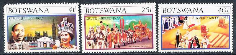 BOTSWANA  1977  -   Reign of Queen Elizabeth II   SET    -    MINT