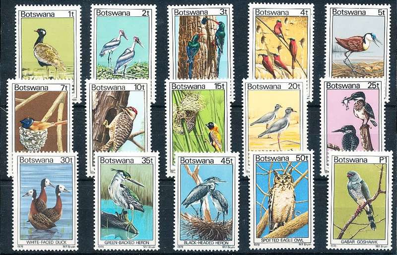 BOTSWANA  1978  -   Birds   PART  SET    -    FINE  MINT