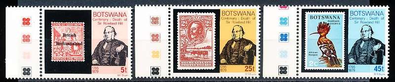 BOTSWANA  1979  -    Sir Rowland Hill   SET    -    FINE  MINT
