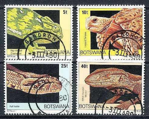 BOTSWANA  1980  -   Reptiles SET    -    FINE  CTO  USED