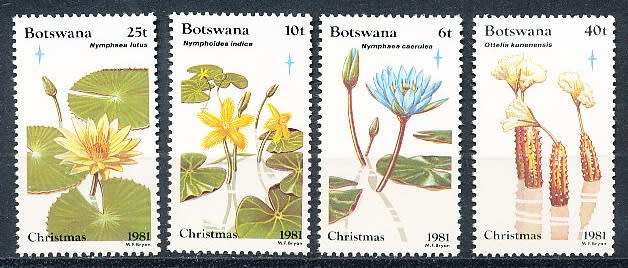 BOTSWANA  1981  -   Christmas - Flowers   SET    -    FINE  MINT