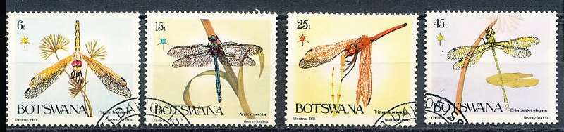 BOTSWANA  1983  -    Christmas - Dragonflies   SET    -    FINE  CTO  USED
