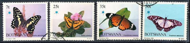 BOTSWANA  1984  -   Christmas - Butterflies  SET    -    FINE  CTO  USED