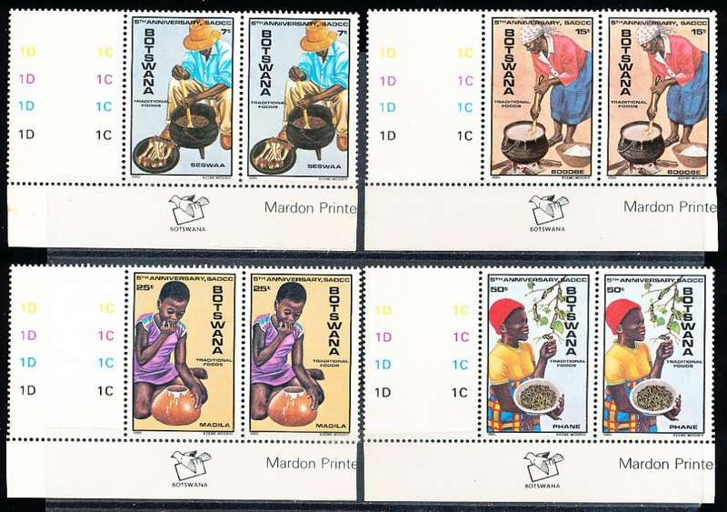 BOTSWANA  1985  -  Traditional Foods  SET    -    FINE  MINT PAIRS