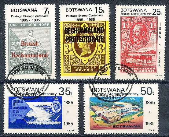 BOTSWANA  1985  -  First Bechuanaland Stamps  SET    -    FINE  CTO  USED