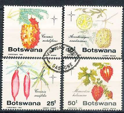 BOTSWANA  1985  -  Christmas - Edible Wild Cucumbers  SET    -    FINE  CTO  USED