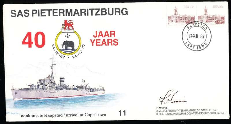 RSA   -  SA  NAVY  COVER no 11 -   SAS PIETERMARITZBURG - SIGNED
