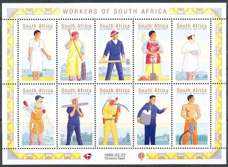RSA  - 1999  -    Workers` Day    FULL SHEET  - FINE MINT