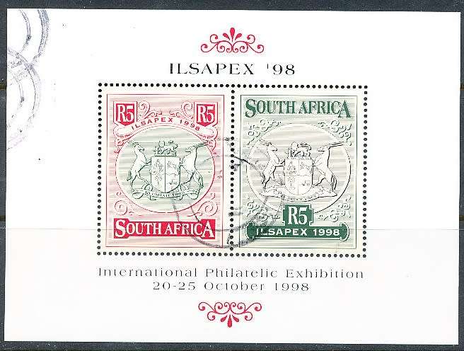 RSA  - 1998  -    ILSAPEX `98 International Stamp Exhibition  -  MINI-SHEET  - FINE  USED
