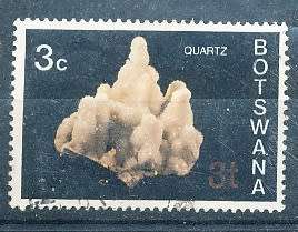 BOTSWANA  1976  -    Minerals  3c  SURCHARCHED  BOTTOM RIGHT      -  FINE  USED