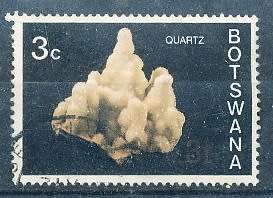 BOTSWANA  1976  -    Minerals  3c  SURCHARCHED  BOTTOM RIGHT      -  FINE  USED